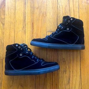 Balenciaga black velvet sneakers - 38